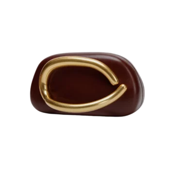 Chic Big Metal Handle Clutch Bag for Ladies