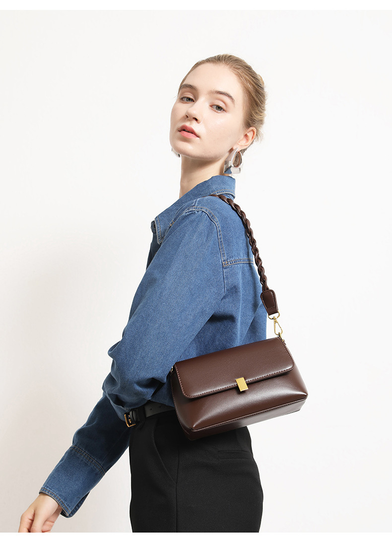 Flap Cover Braided Shoulder Bag