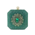 Glossy Rhinestone Decorative Mini Clutch