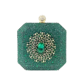 Glossy Rhinestone Decorative Mini Clutch