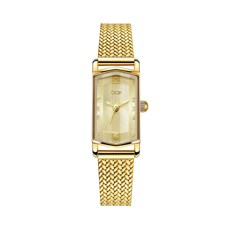 Gedi Wheat Ear Gold Mesh Women's Waterproof Quartz Watch