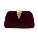 Vintage Velvet Fabric Leaf Buckle Elegant Clutch