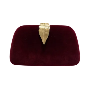 Vintage Velvet Fabric Leaf Buckle Elegant Clutch