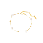 Stainless Steel Pearl Gold Bead Bracelet Gold