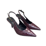 Paris Merlot Embossed Slingback Stilettos
