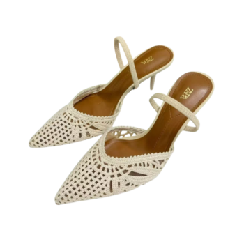 ZA Chic Woven Slingback Stiletto Heels