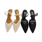 ZA Chic Woven Slingback Stiletto Heels