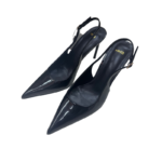 MNG Paris Patent Pointed Slingback Heels