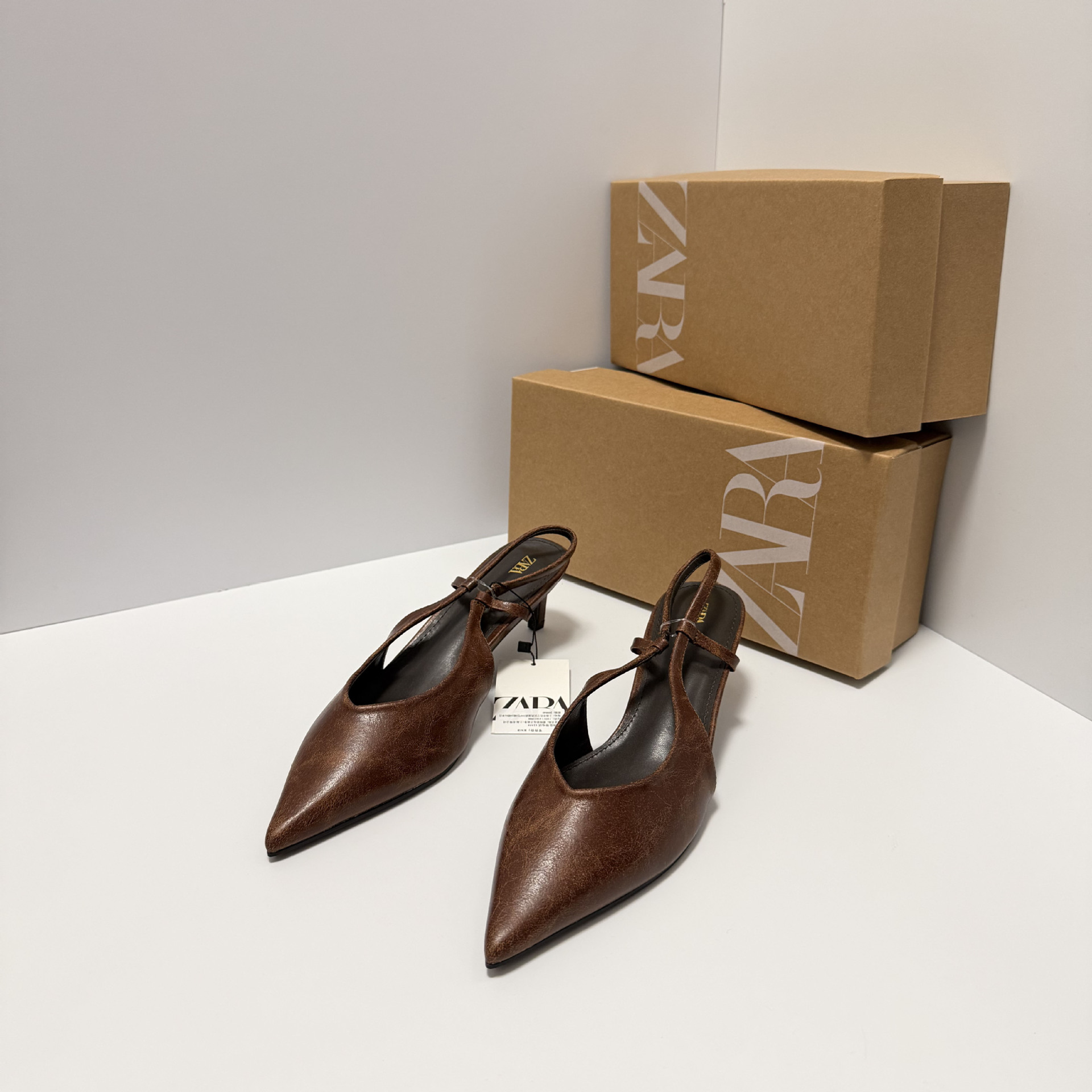 ZA Cognac Kitten Heel