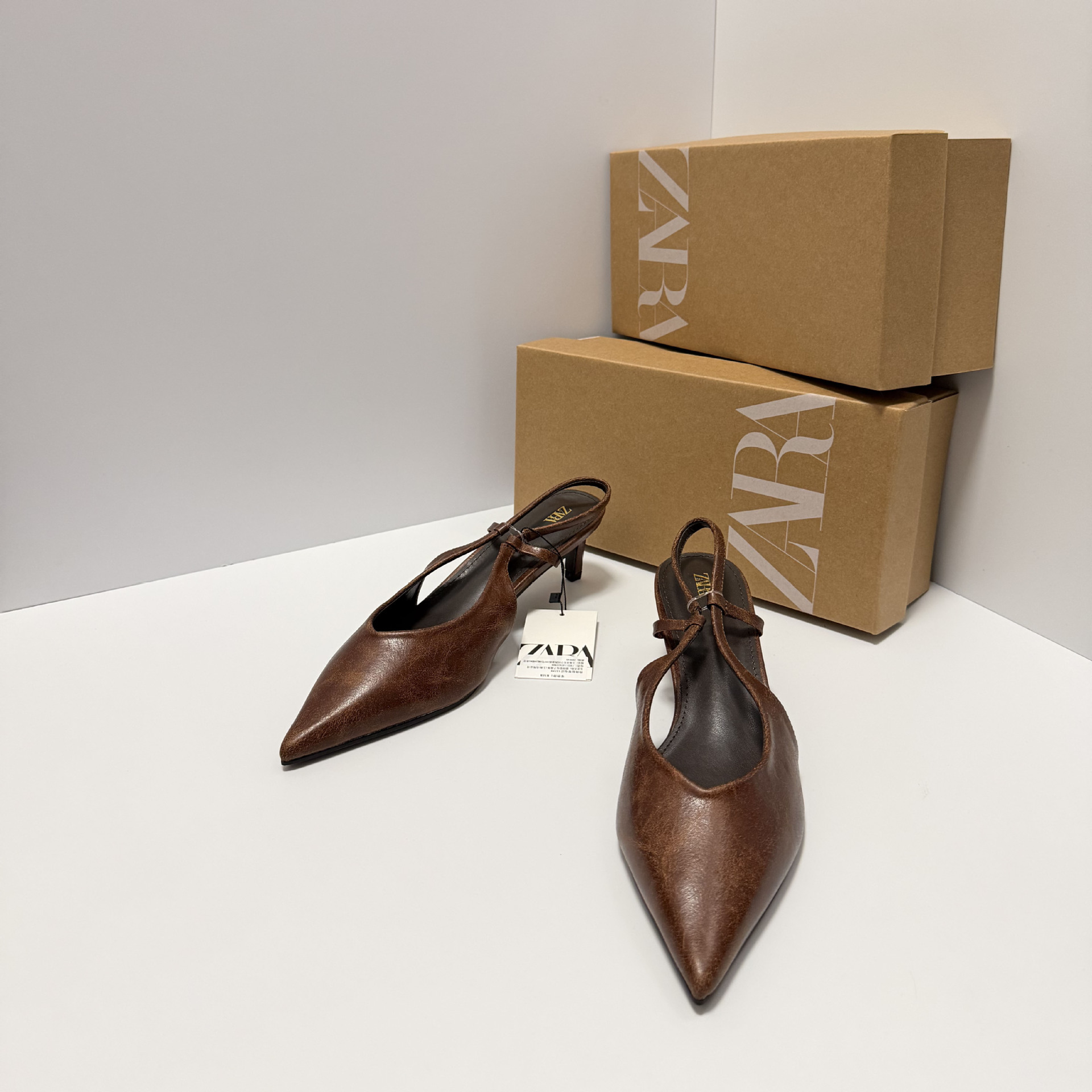 ZA Cognac Kitten Heel