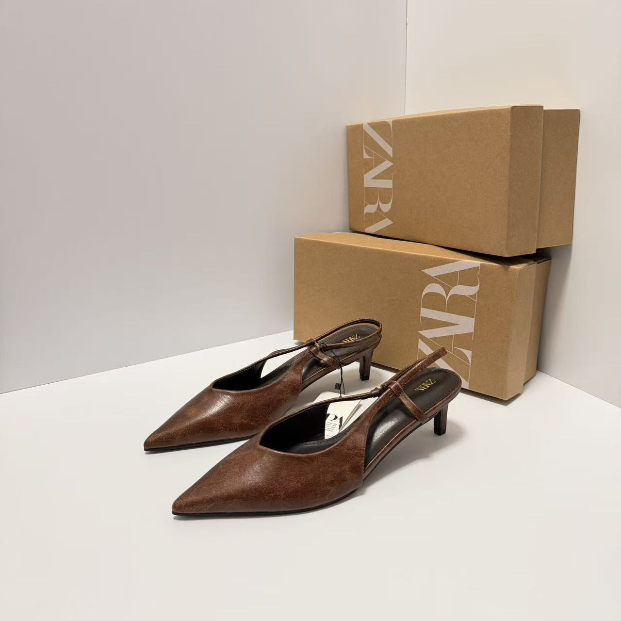 ZA Cognac Kitten Heel