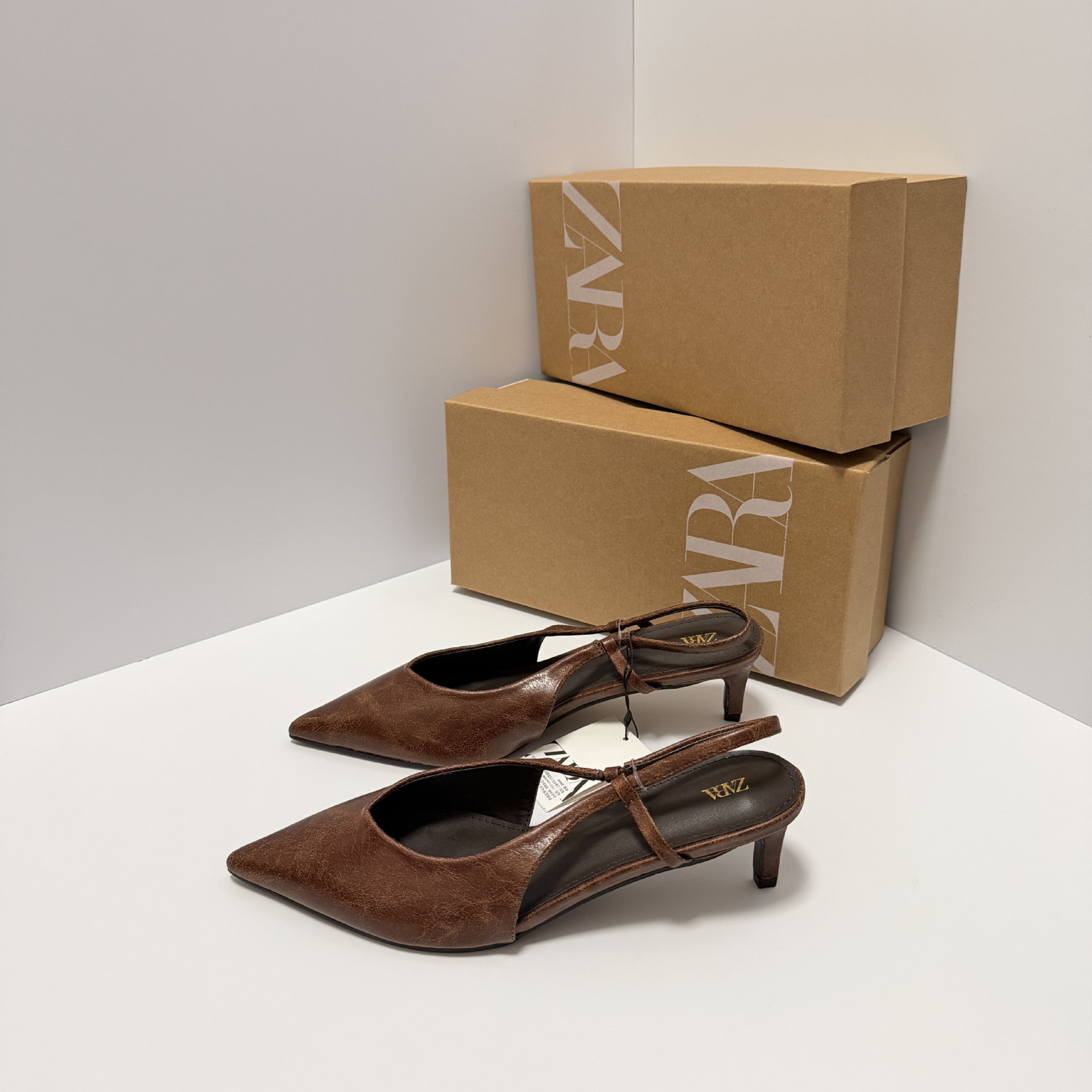 ZA Cognac Kitten Heel