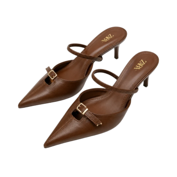 Za Pointed Buckle Arrow Heel