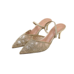 ZA Aurelia Gold Lace Pointed Toe Mules