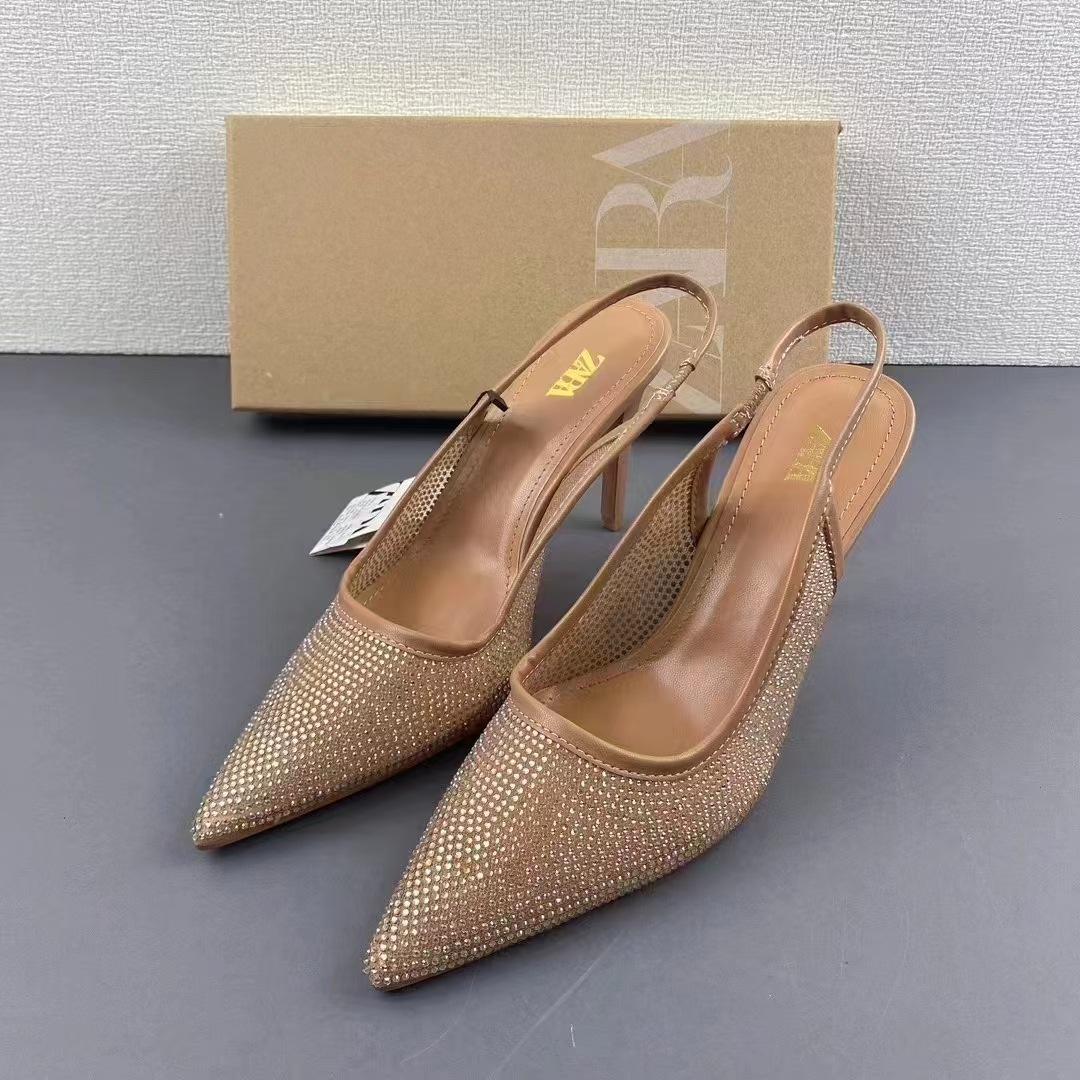 ZA Aria Rhinestone Slingback Heels