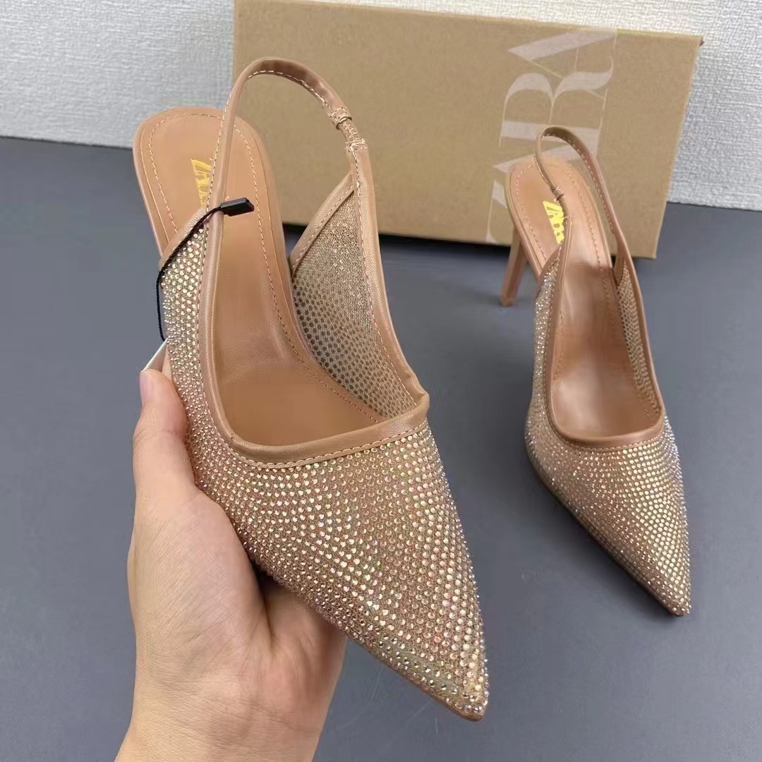 ZA Aria Rhinestone Slingback Heels