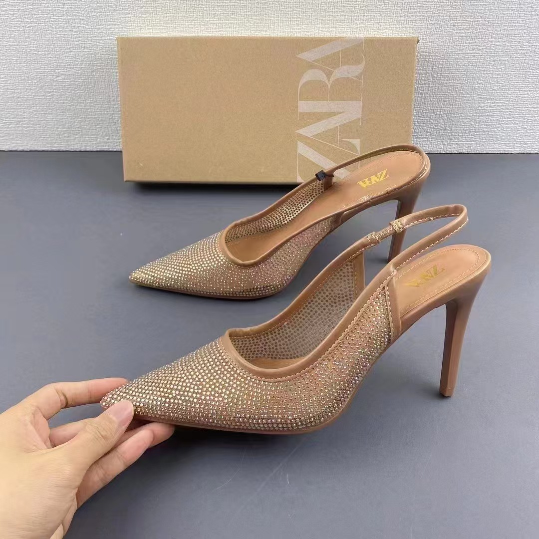 ZA Aria Rhinestone Slingback Heels
