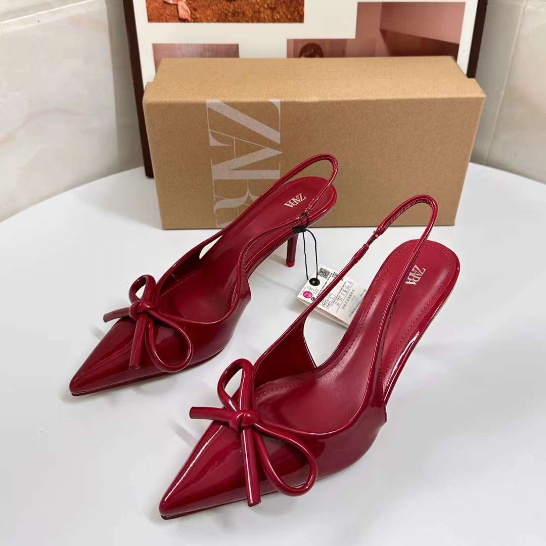 ZA Scarlett Red Bow Slingbacks