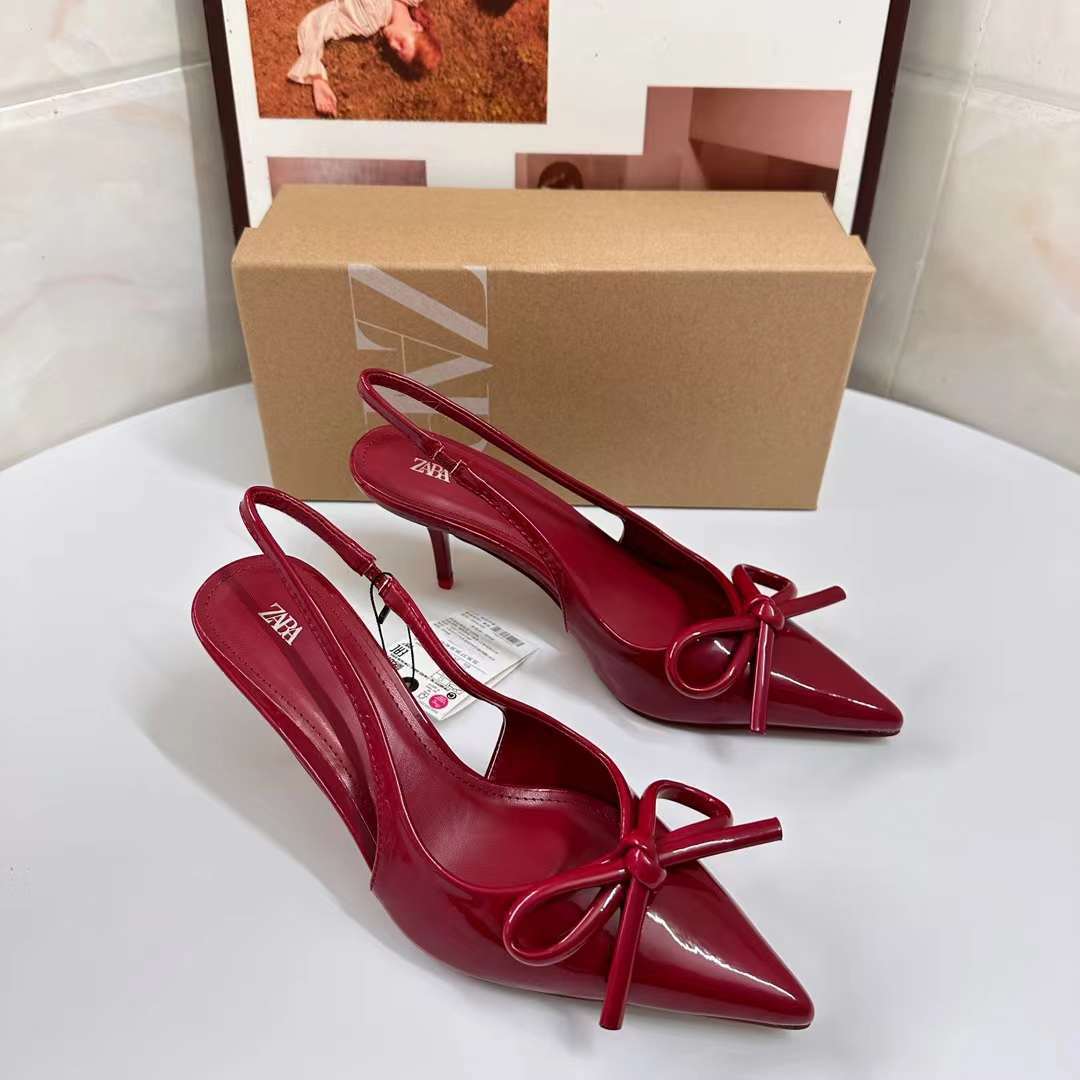 ZA Scarlett Red Bow Slingbacks