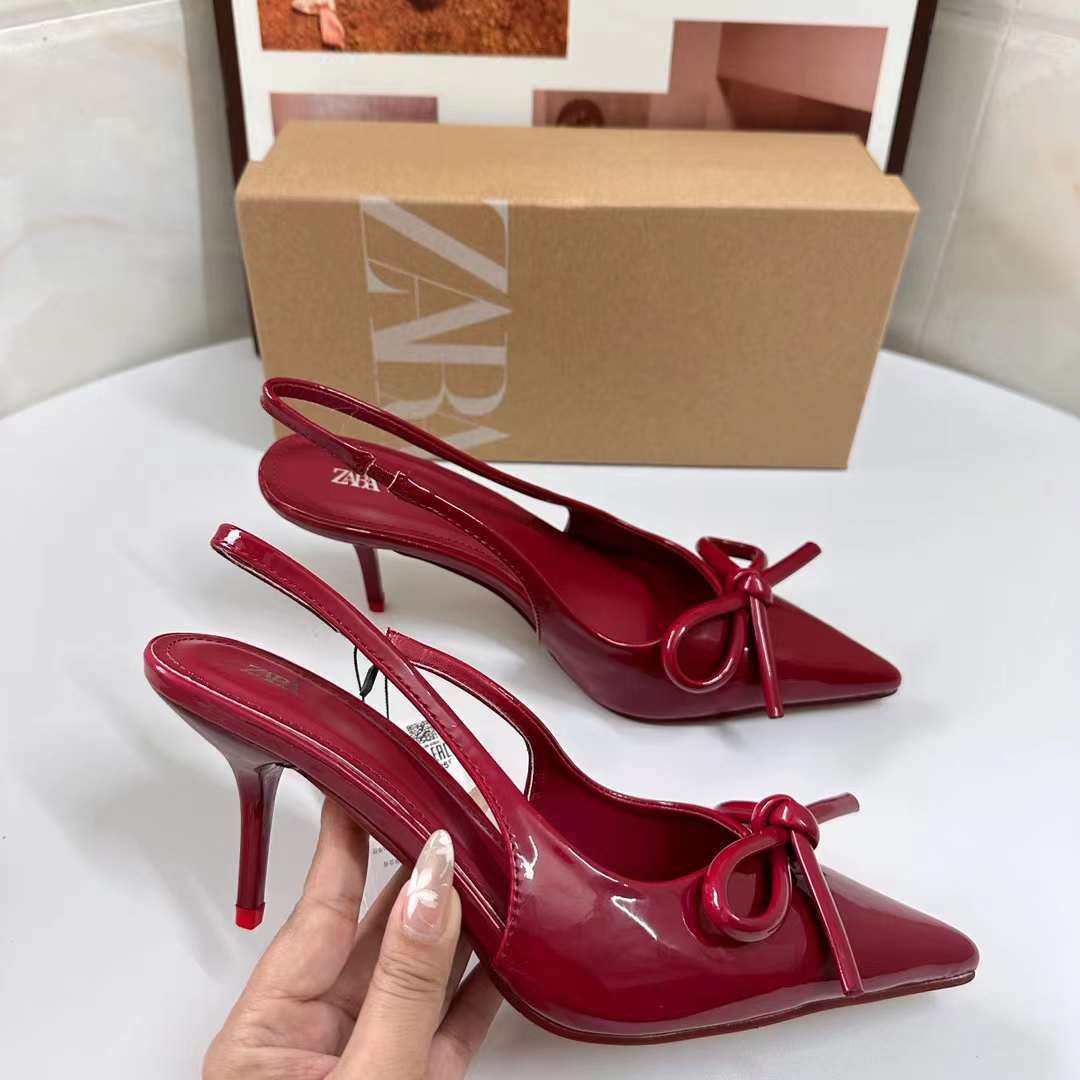 ZA Scarlett Red Bow Slingbacks