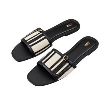 ZA Woven Stripe Buckle Sandal