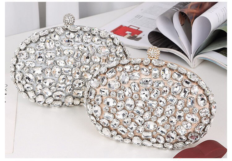 Oval Crystal Luxe Clutch