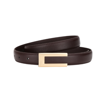 Sleek Rectangle Buckle Leather Belt