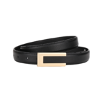 Sleek Rectangle Buckle Leather Belt (1)