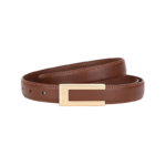 Sleek Rectangle Buckle Leather Belt (1)
